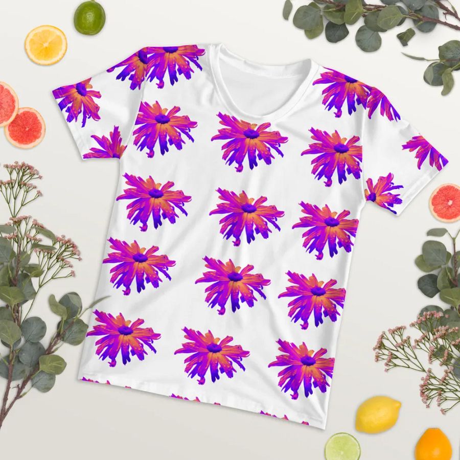 Abstract Pink Floating Daisy Flower Women's T Shirt product image (5)
