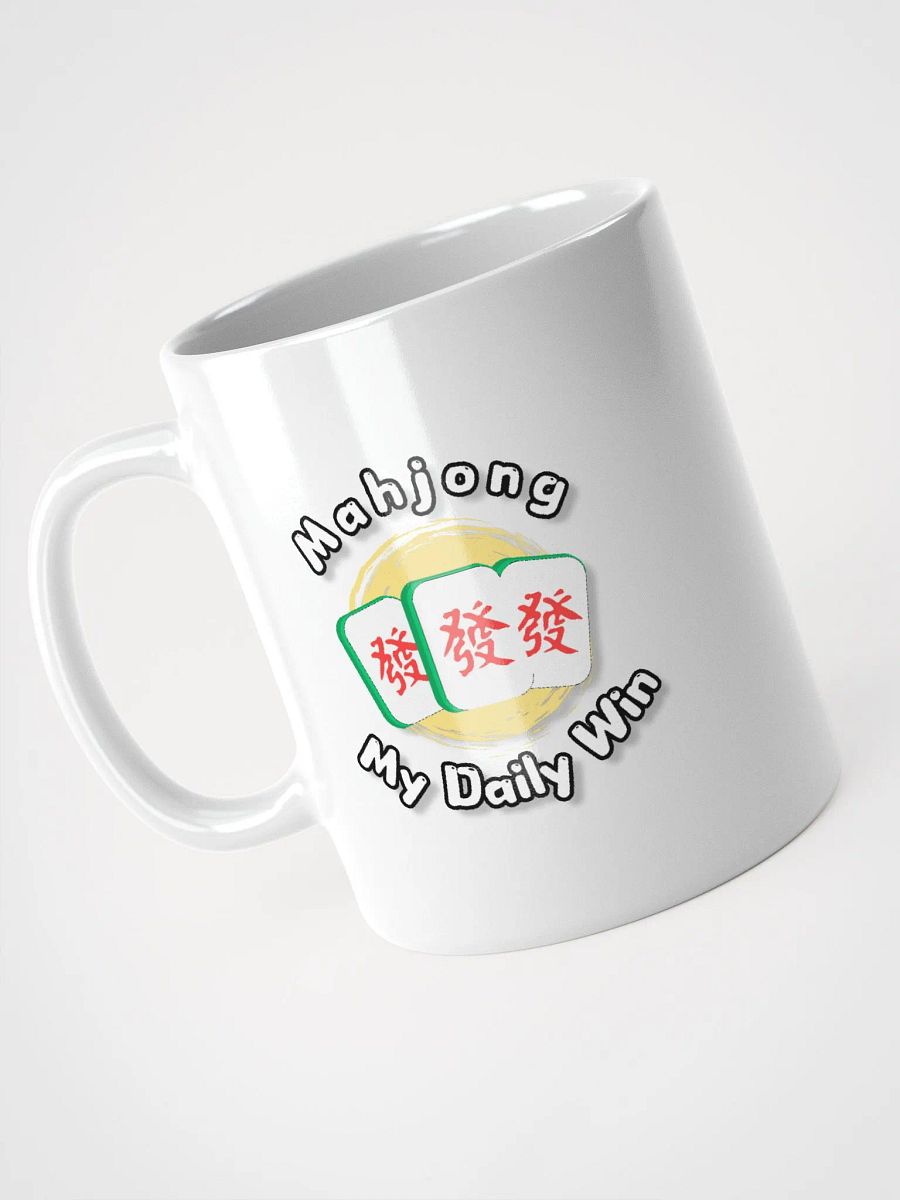 Mahjong my daily win white coffee mug product image (6)
