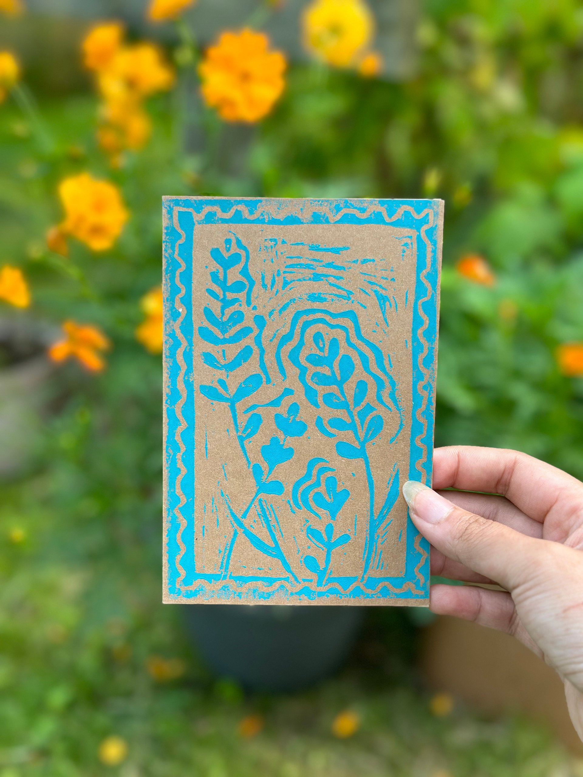 Lavender Block Print Greeting Card (Blank) product image (6)