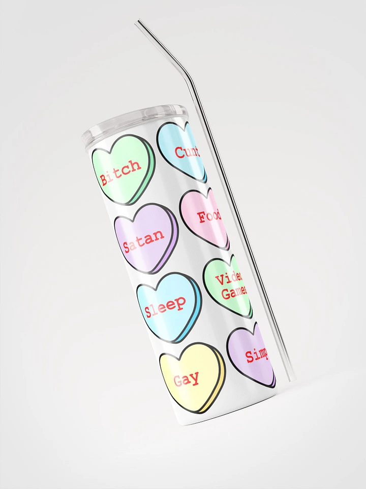 Baddie Candy Hearts Metal Tumbler w/ Straw product image (1)