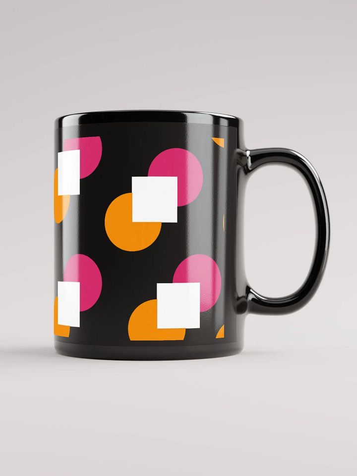 Circles and Squares Pattern Design Black Mug product image (1)