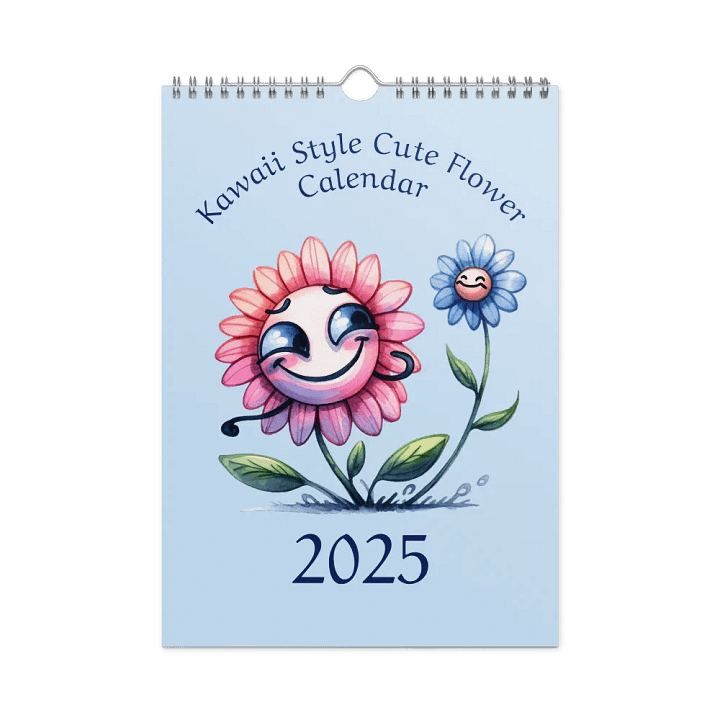 2025 Wall Calendar With Kawaii Style Flowers and Inspirations product image (1)