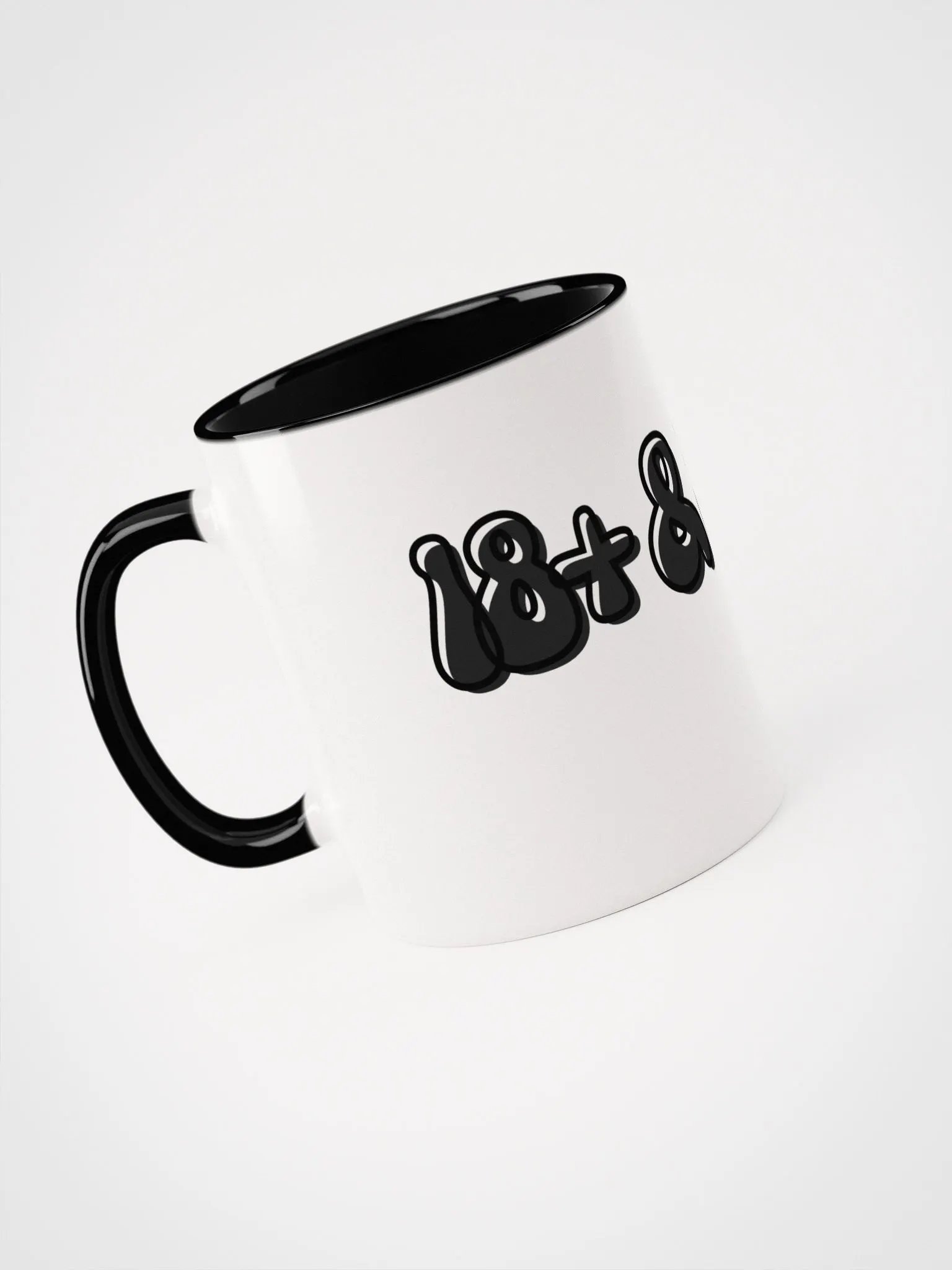 18+ & Sus Mug Black, White Mug with Black Inside product image (1)