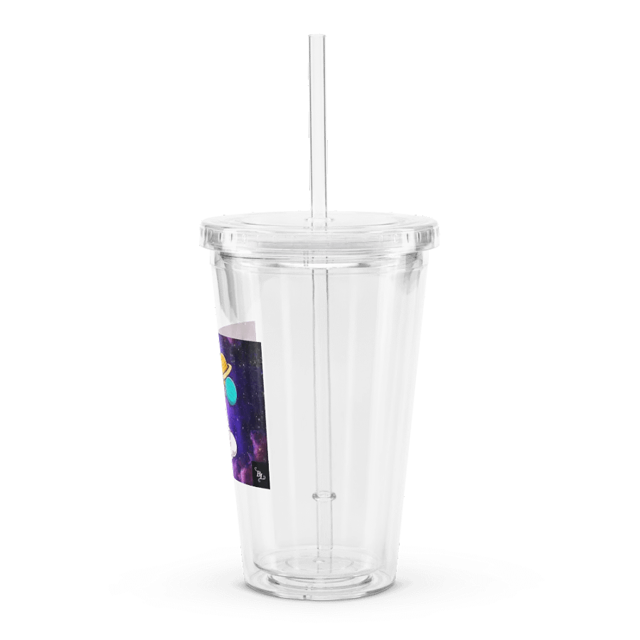 BL Astronaut Galaxy Solar System Double Wall Clear Plastic Tumbler (16 oz) product image (4)