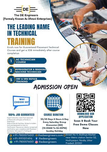 Join Us Today & Learn From Professionals With Years Of Hands-On Experience.
Contact Person ( Ashif Khan) - 7800076001

 #AC #...