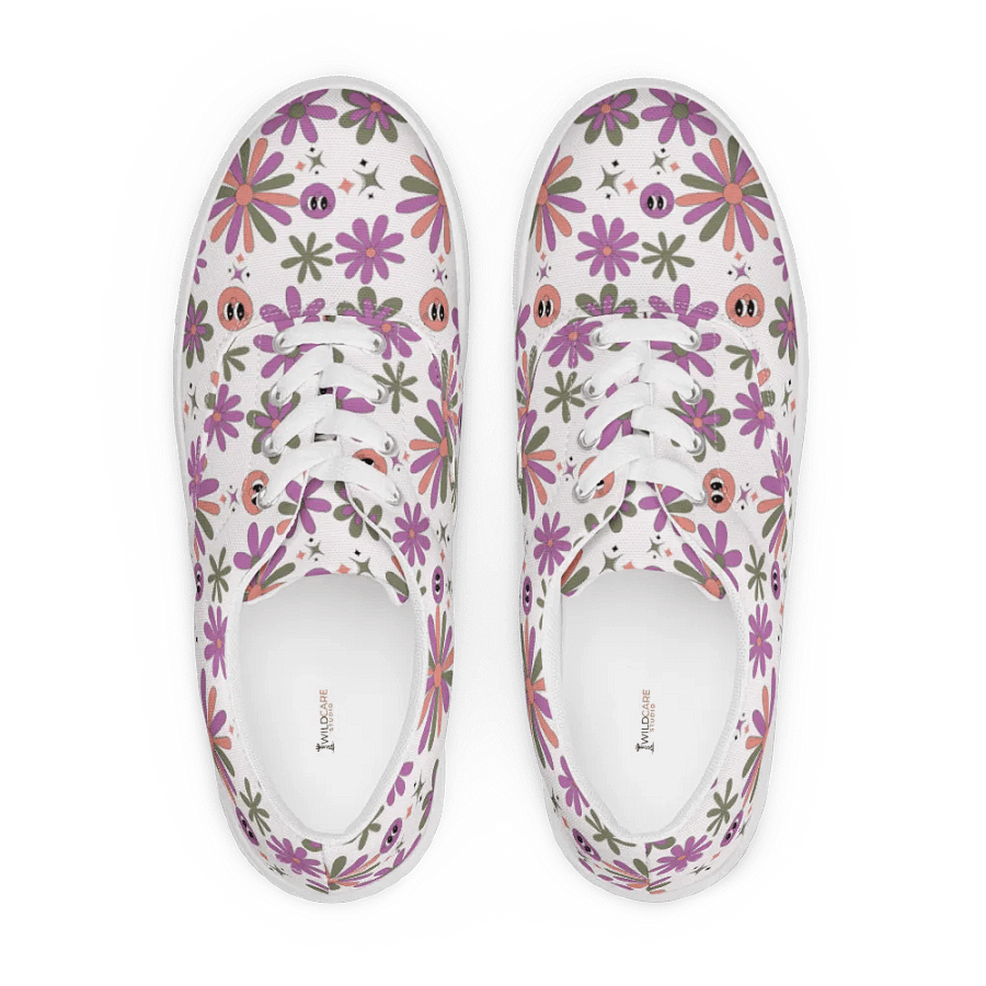 Kawaii Smiley Blossom Lace-up Canvas Shoes product image (5)