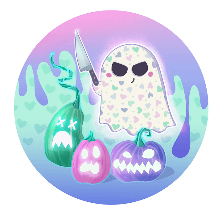 Pastel Little Ghost Pumpkin Carver - T-Shirt product image (2)