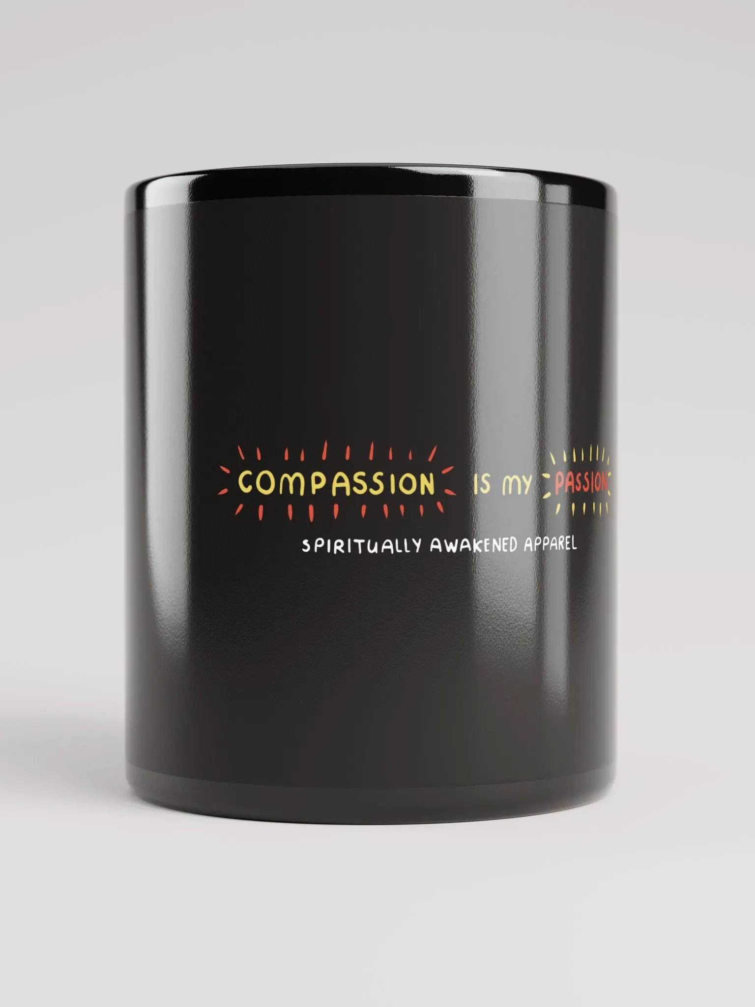 'Compassion' Black Glossy Mug product image (10)