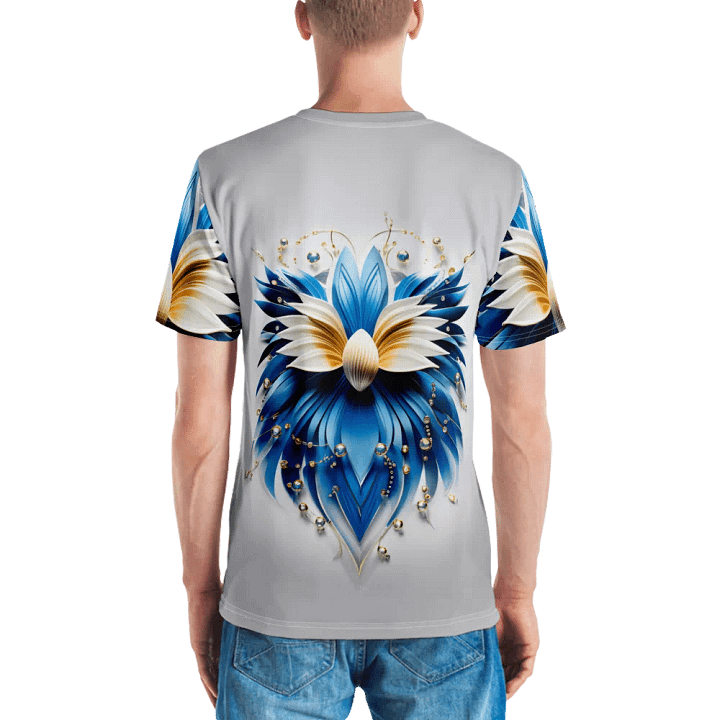 Blue Gold Flower T shirt product image (2)