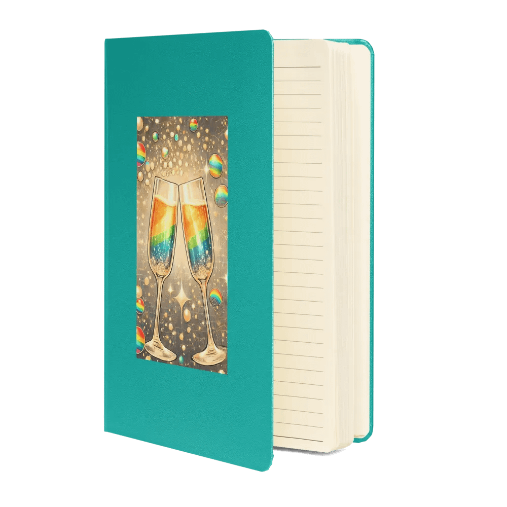 Rainbow Champagne Celebration Journal / Guestbook - TURQUOISE product image (3)