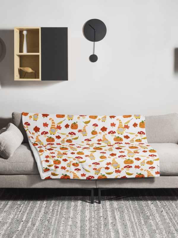Fall with my Gnomies in White Throw Blanket product image (3)