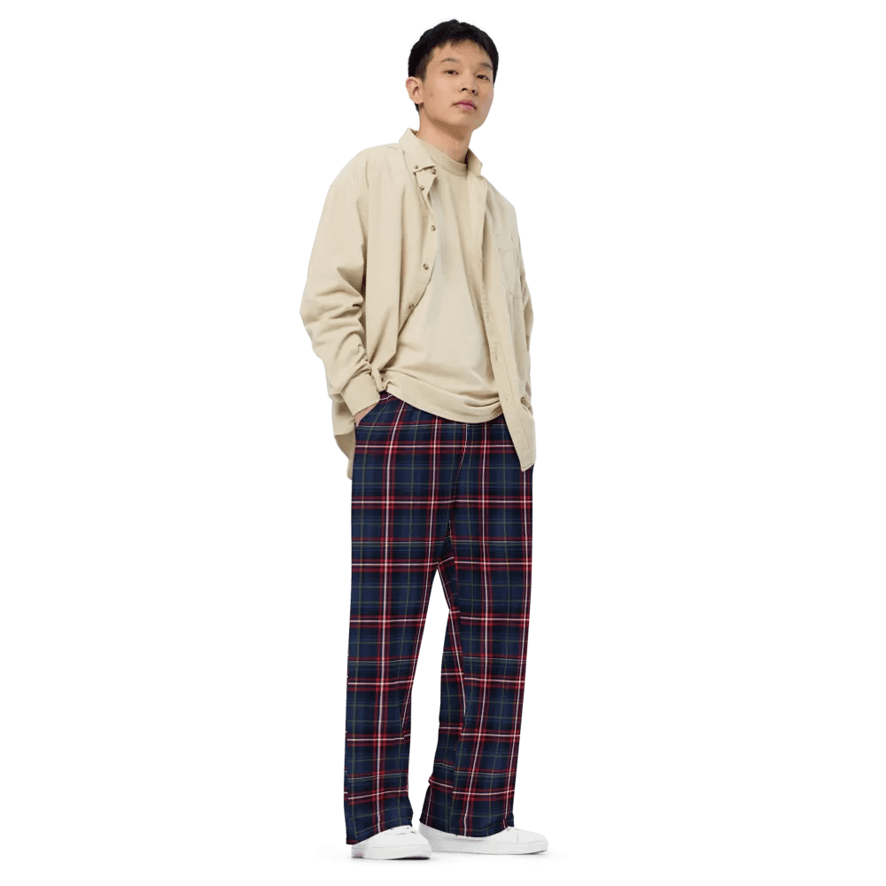 Red/Navy Plaid Unisex Lounge Pants product image (3)