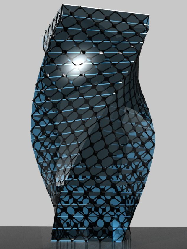 Exoskeleton Parametric Tower Facade Design Grasshopper Rhino Files Download product image (2)