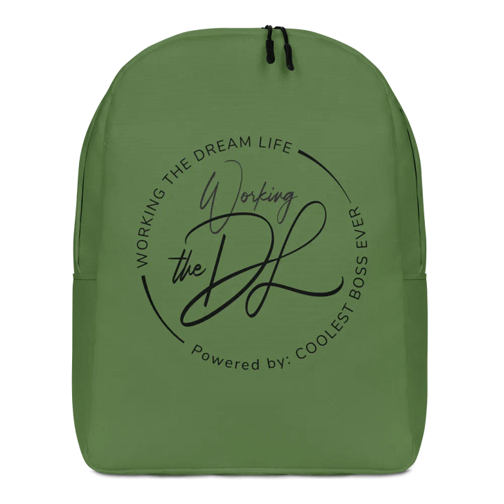 Work the Dream Life – Green Minimalist All-Over Print Backpack for Work, Travel & Everyday Use product image (1)