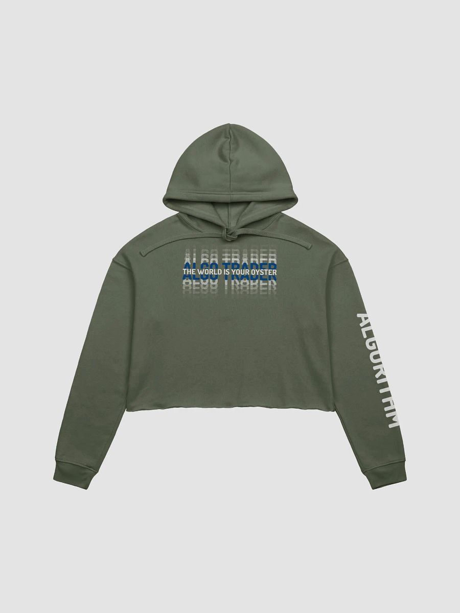 World is your oyster Crop Hoodie white product image (2)