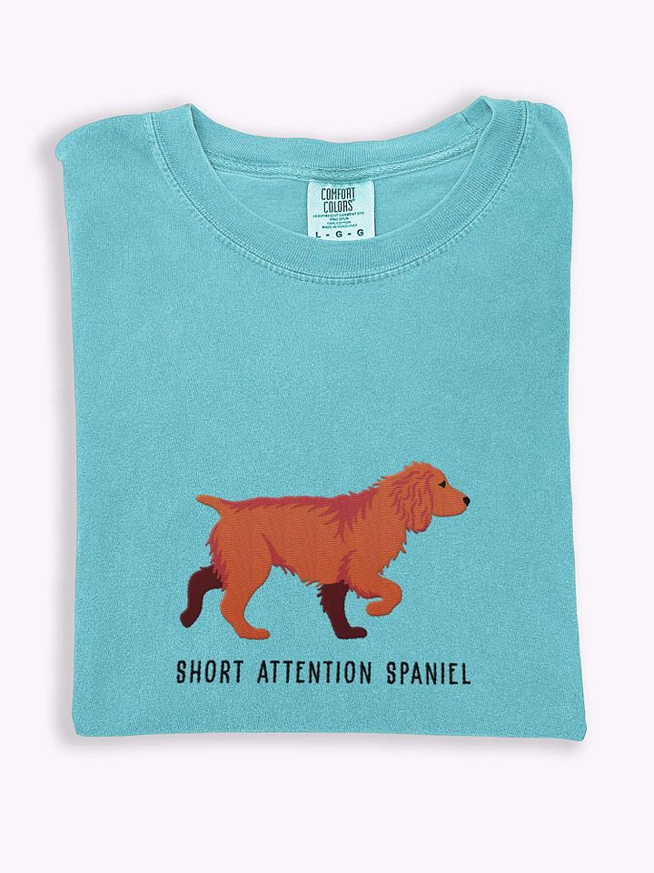 Short Attention Spaniel T-Shirt(Embroidered) of a Working Cocker Spaniel(Red) product image (1)