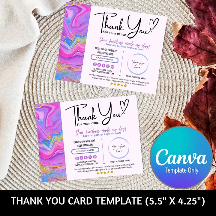 Unicorn - Thank You Card Template product image (1)