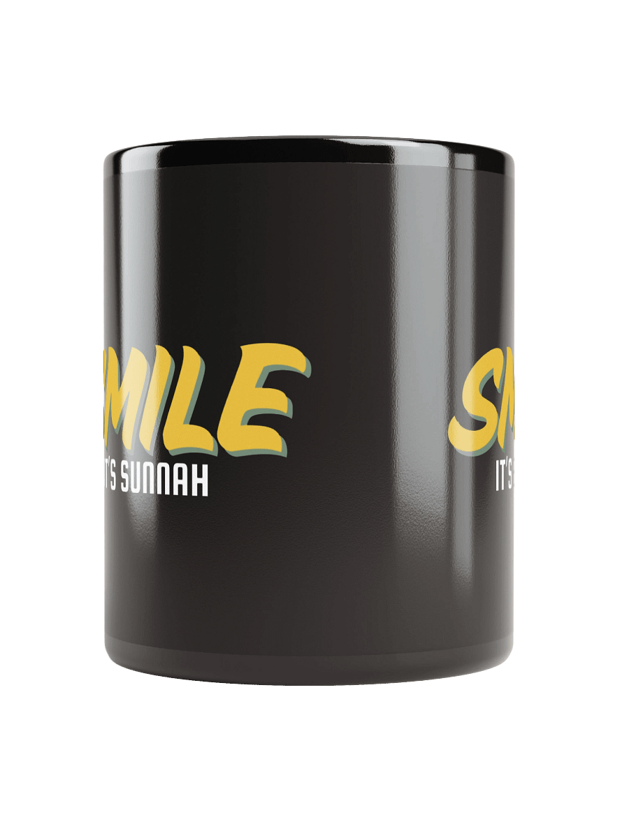 Black "Smile It's Sunnah" Mug in Golden Yellow product image (6)