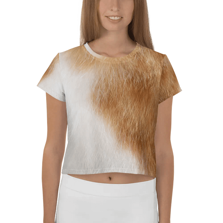 Orange & White Cat Crop Tee product image (1)
