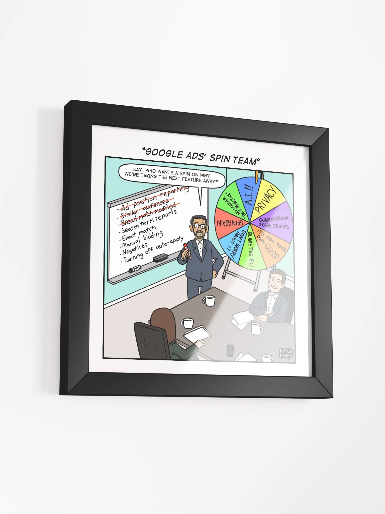 "Google Ads spin team" framed poster (square) product image (11)