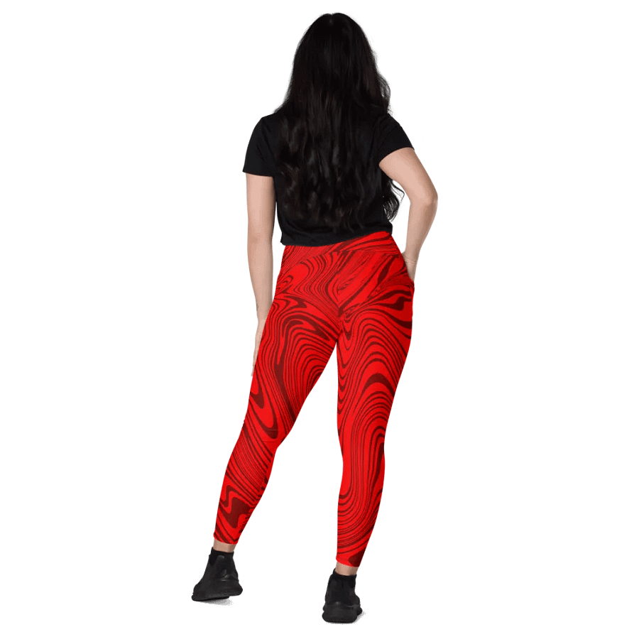 Leggings with Pockets - Abstract Red Swirls product image (11)