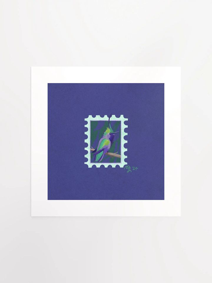 Green Crowned Plovercrest Stamp Print – Birbfest 2024 product image (2)
