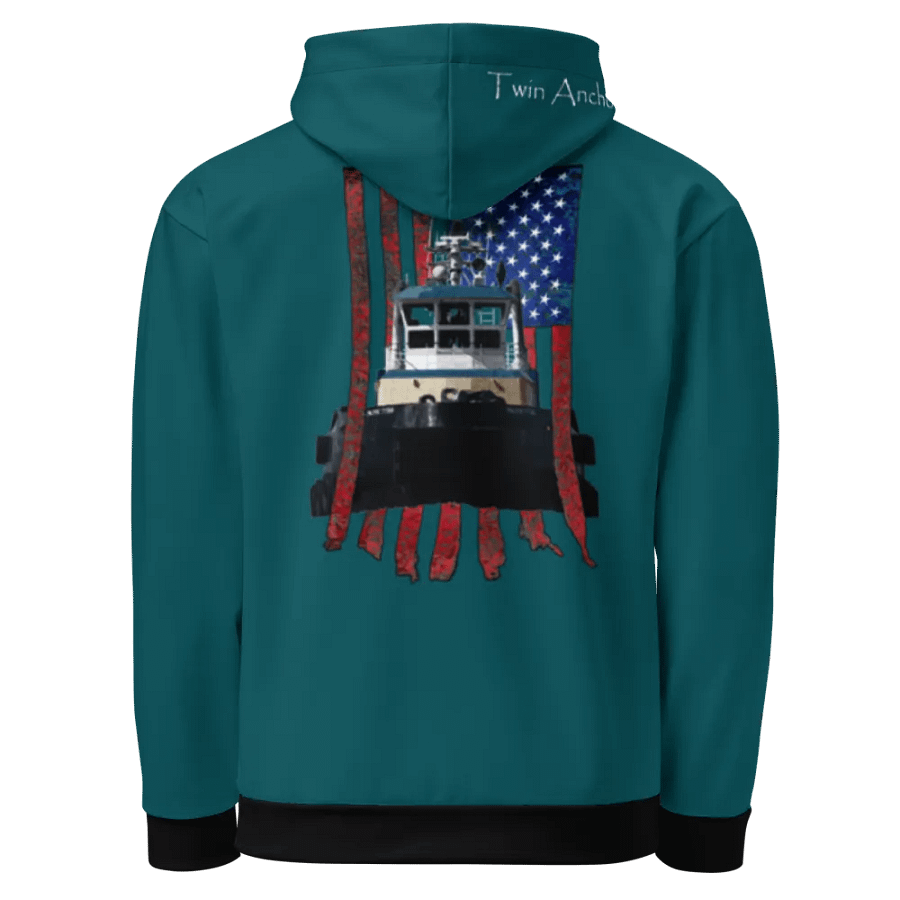 Teal Pacific Titan tug & CE Flage Hoodie product image (1)