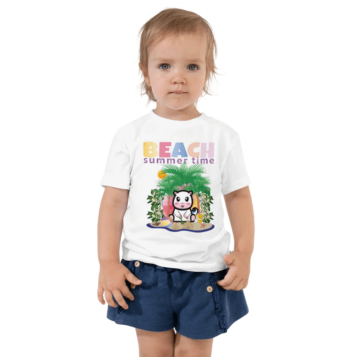 Beach Summer Funny Colorful Bella + Canvas Toddler T-Shirt – Funny Shirt & Gift for Kids product image (2)