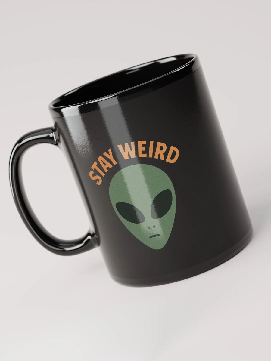 Stay Weird Black Glossy Mug product image (5)