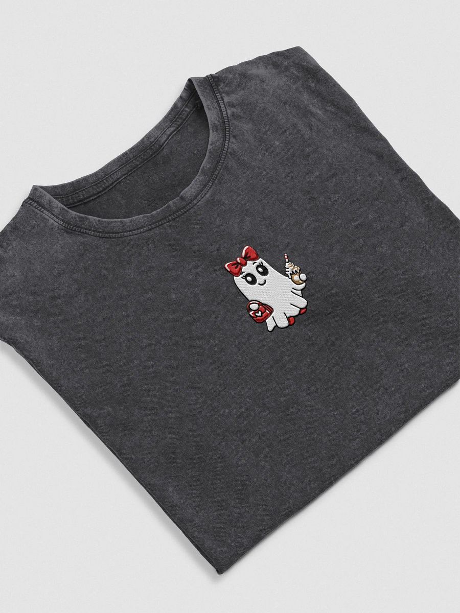 Stylish Ghost Embroidered Semi-fitted Denim T-Shirt product image (3)