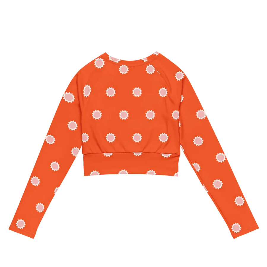 Bold Orange Crop Top with White Star Pattern product image (7)
