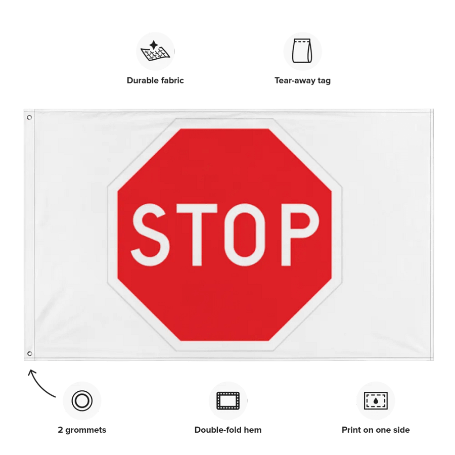 "STOP" Stop Sign Flag product image (2)