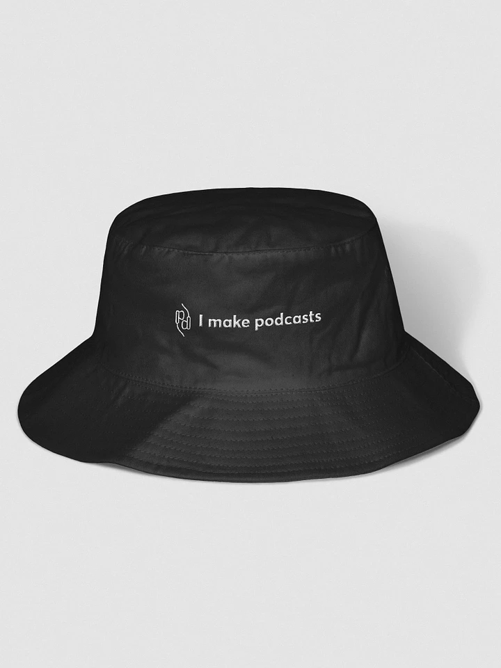 I make podcasts Flexfit Bucket Hat – Black product image (1)