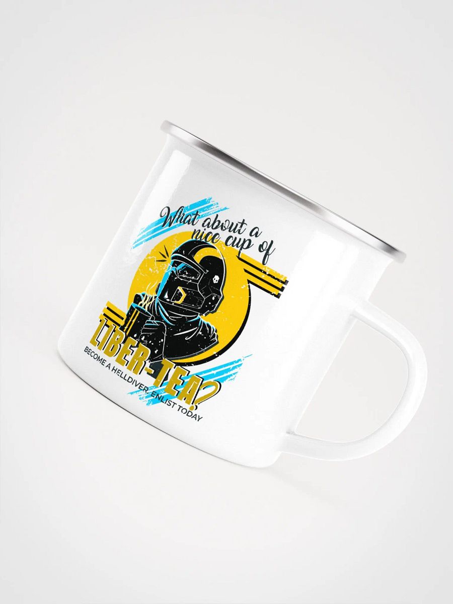 Helldivers 2 Enamel Camp Mug | What About a Cup of Liber-Tea? Retro Military Design product image (5)