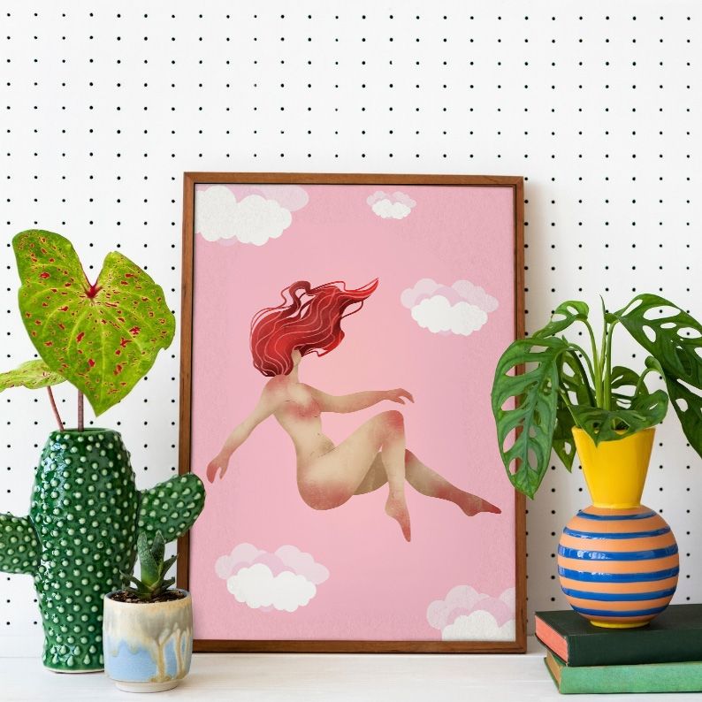 Floating in Pink Preppy Art Print product image (3)