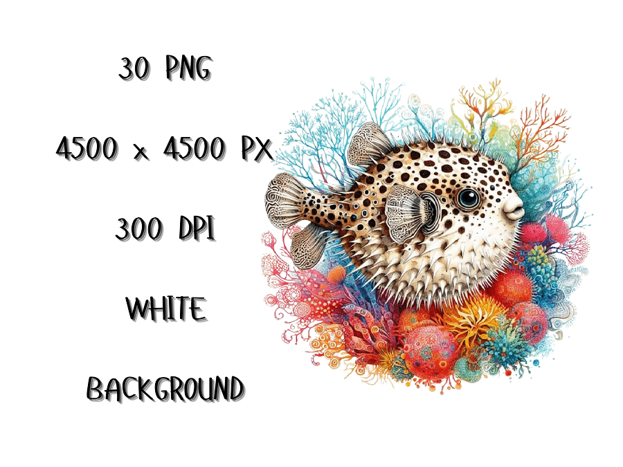 Watercolor Graceful Fish Exploring a Colorful Underwater Garden PNG, Cute Sea Creatures Clipart, PNG Download, Sea Life Bundle product image (5)