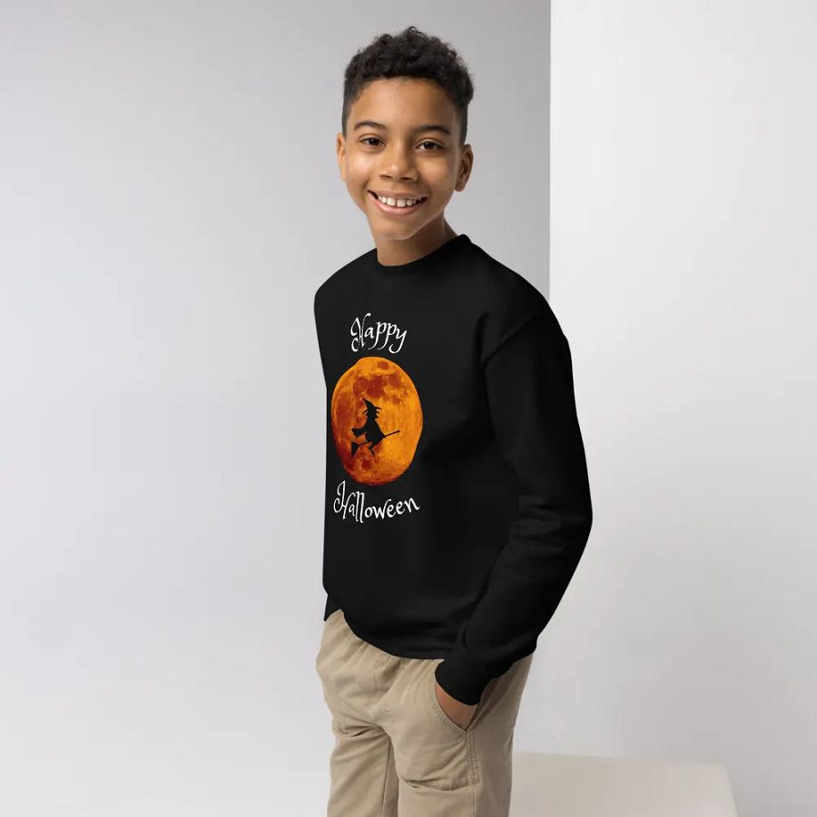 Witchy Moon Silhouette Youth Halloween Sweatshirt product image (4)