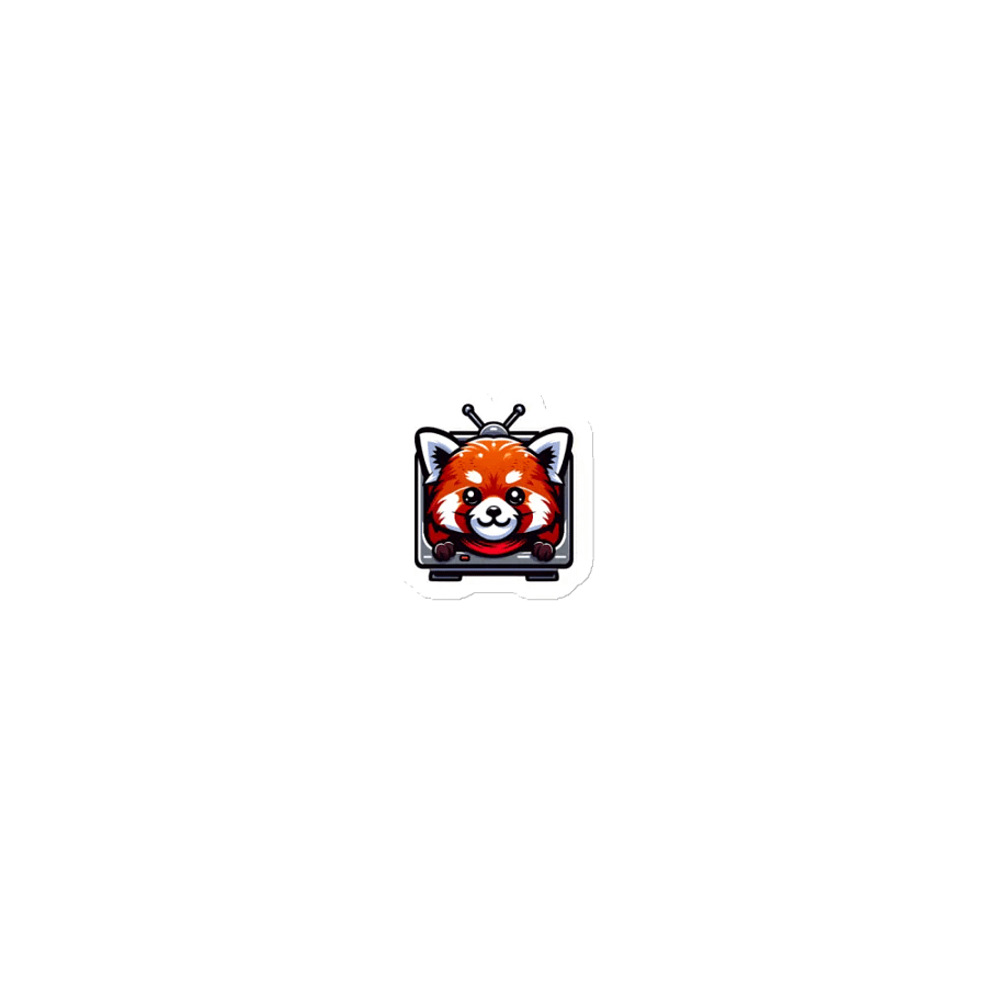 Retro Red Panda TV Die-Cut Magnets product image (1)