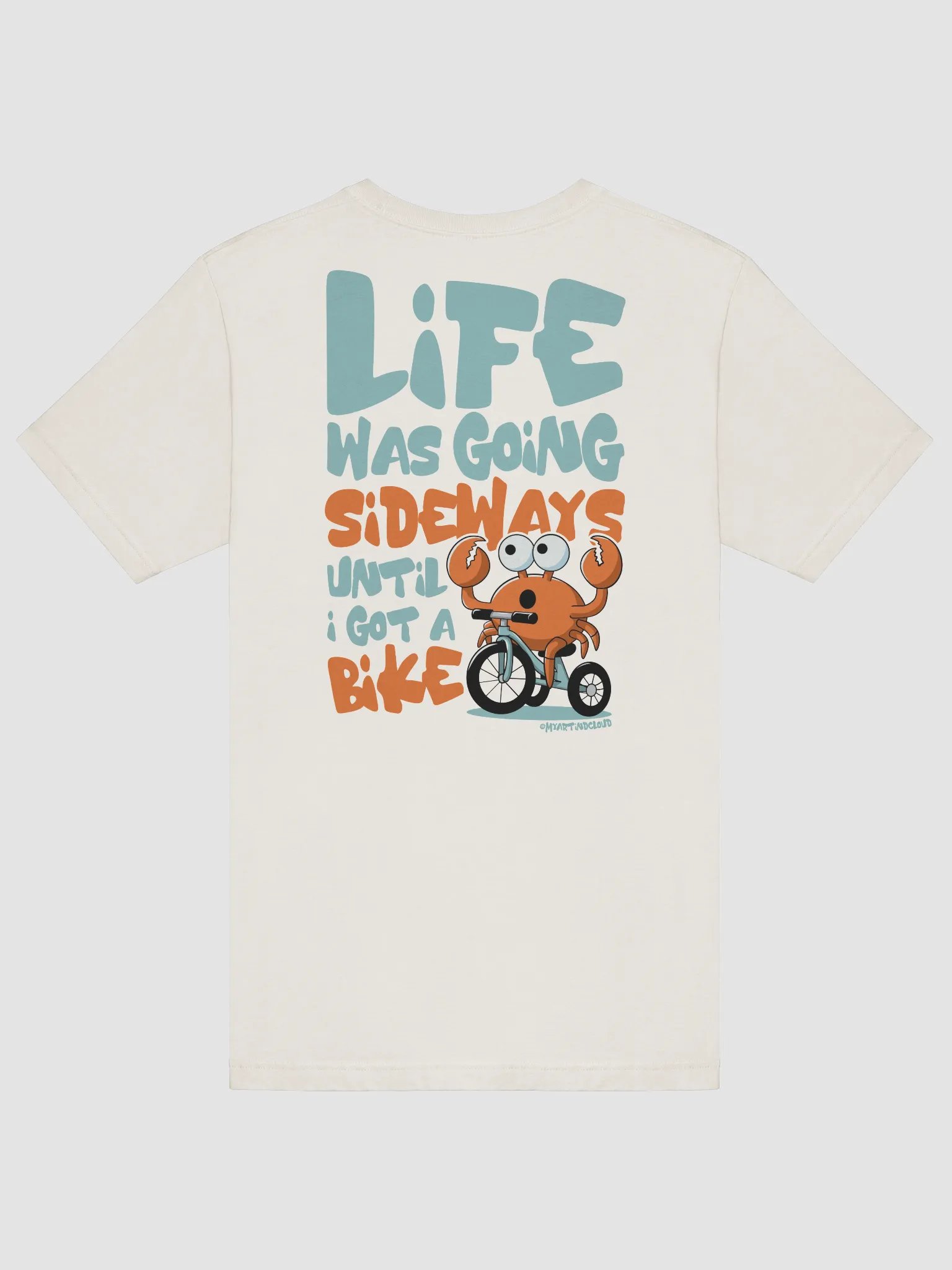 Funny Crab Cycling T-Shirt – Life Was Going Sideways Until I Got a Bike, Cute Punny Ocean Bike Tee product image (18)