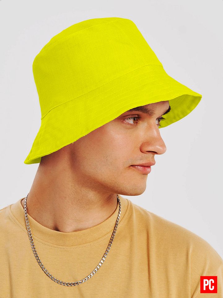 Plain Color Yellow Bucket Hat product image (2)