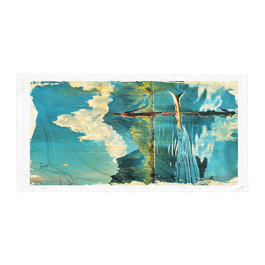 ISLAND DREAMS BEACH TOWEL – 30"x60", COTTON TERRY BACK, TROPICAL VISTA REPEAT product image (1)
