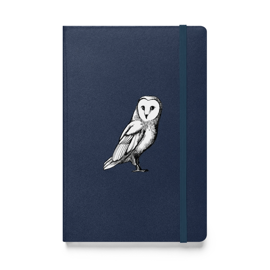 Barn Owl Sketch Navy Blue Hardcover Bound Notebook | JournalBook® product image (1)