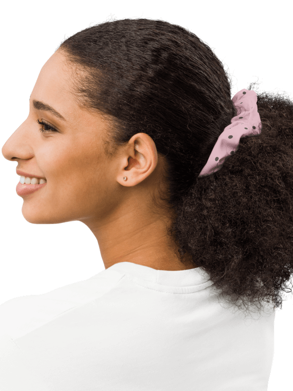 Pink Scrunchie with Grey Dots product image (2)