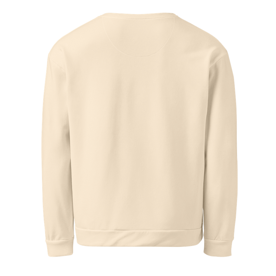 Cream Beige Solid Color Eco Friendly Unisex Sweatshirt product image (2)