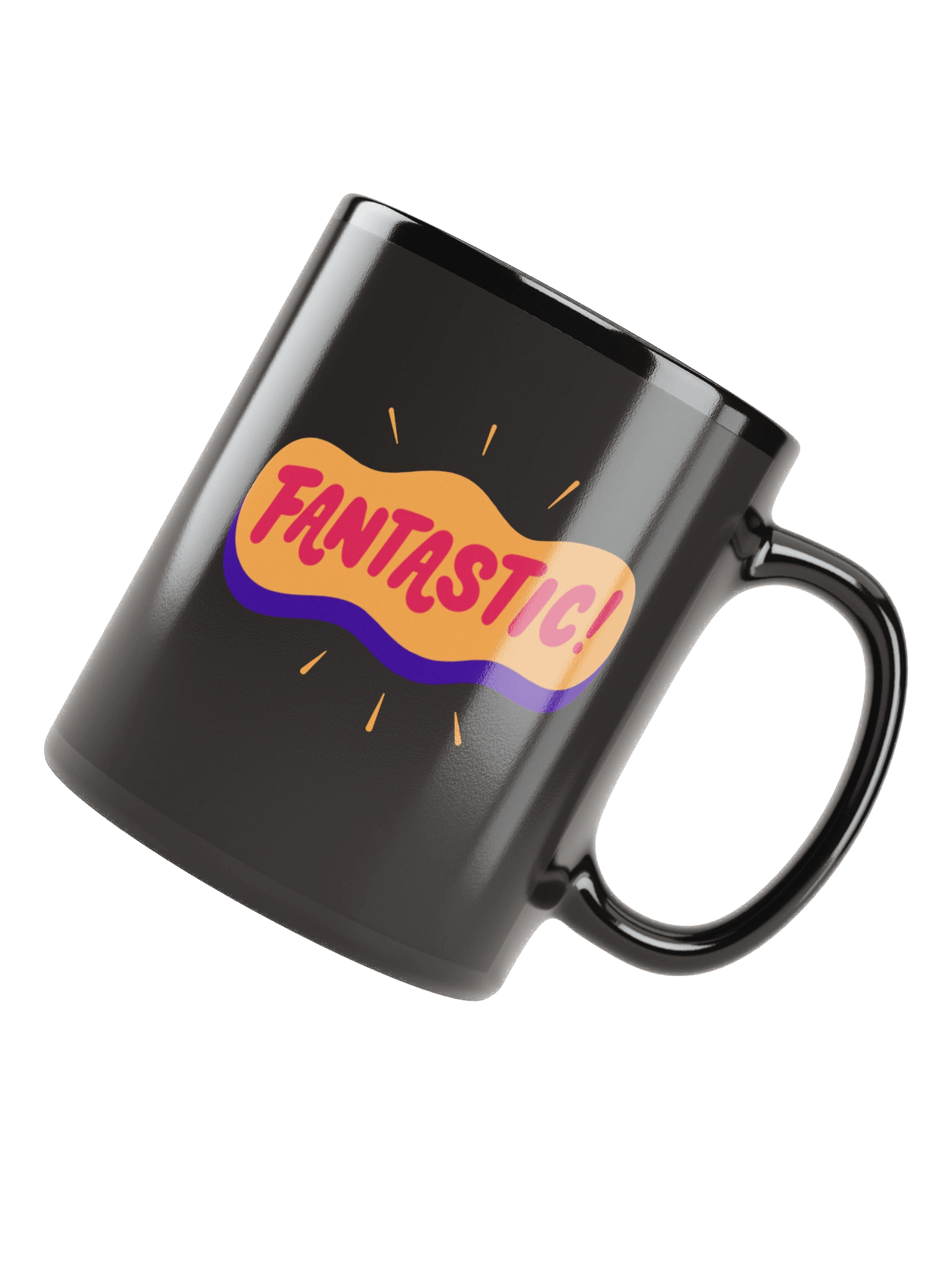 Fantastic! Bold Orange and Red Black Coffee Mug product image (5)