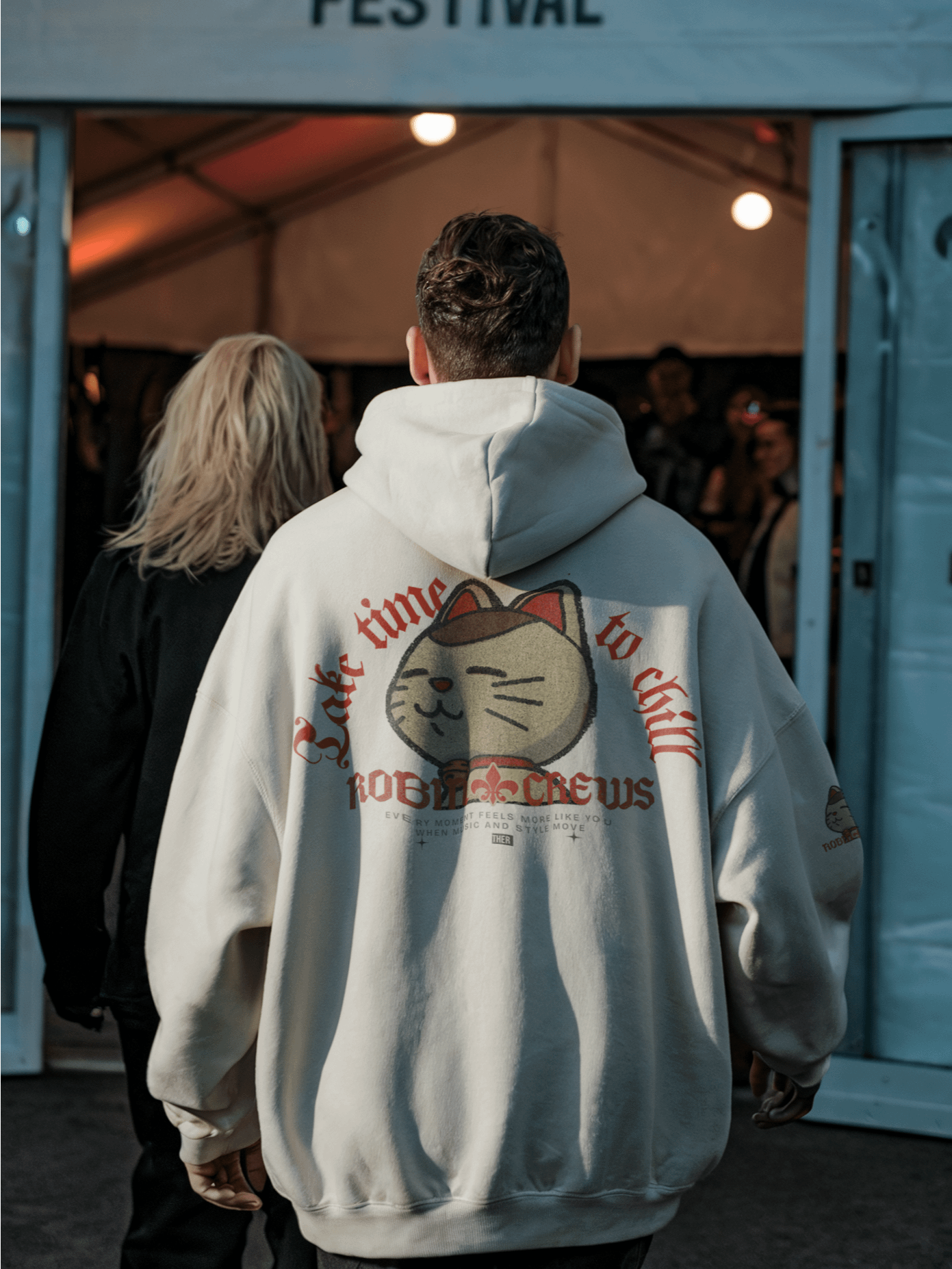 Cat Zip Hoodie with Chill Vibes product image (8)