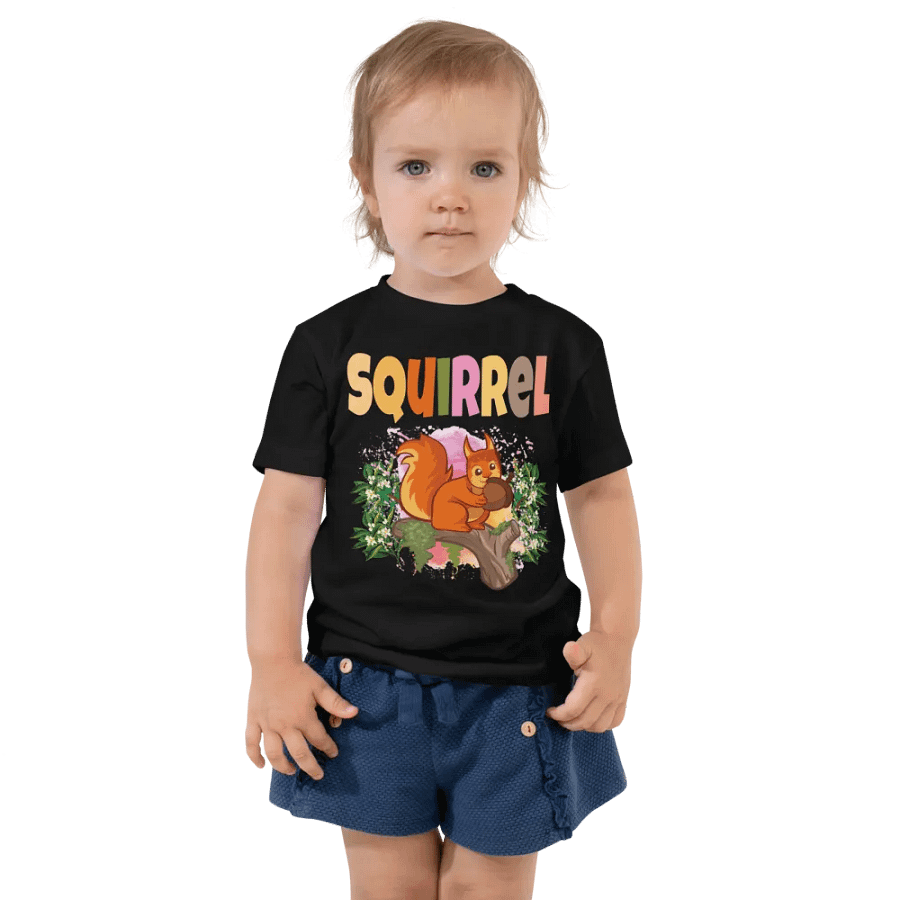 Squirrel Colorful Funny Cute Bella +Canvas Toddler T-Shirt – Funny Shirt, Best Gift for Kids product image (2)