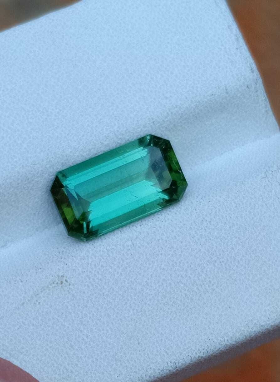 TOURMALINE LOOSE GEMSTONE GREEN COLOR EMERALD CUT FROM AFGHANISTAN, 2.45 CARAT product image (3)
