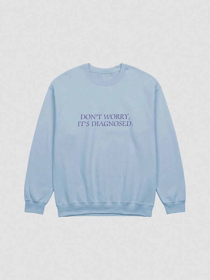DW, IT'S DIAGNOSED. (lg. design, purple thread) embroidered crewneck product image (13)