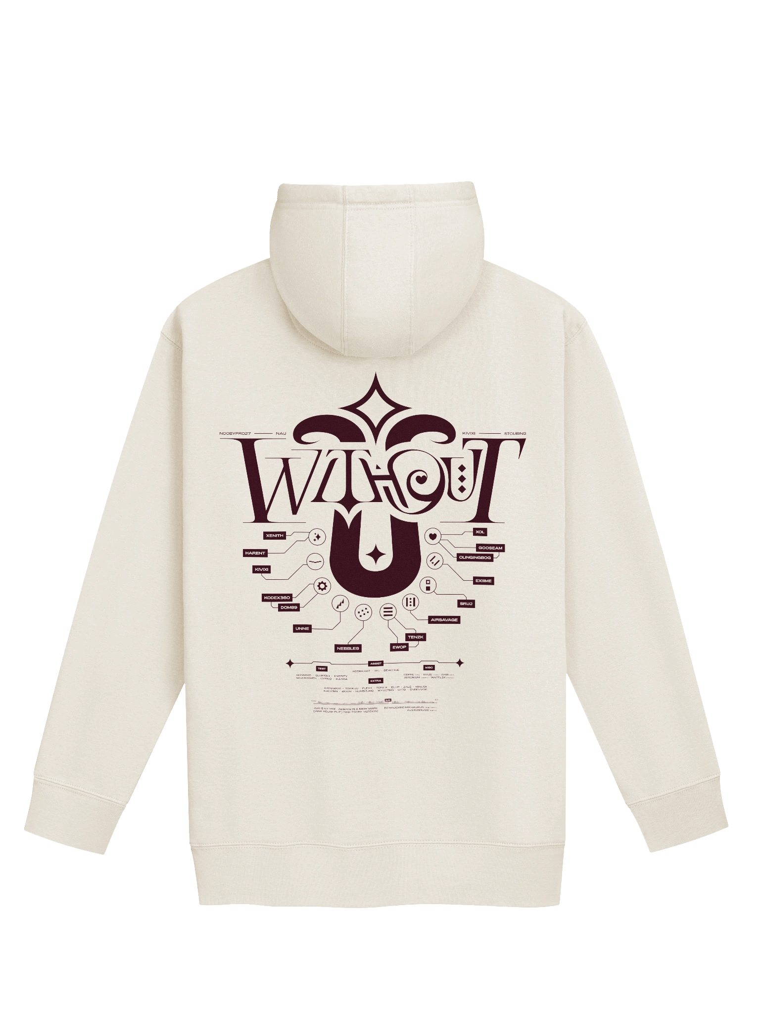 W/O U Maroon/Bone Hoodie product image (2)